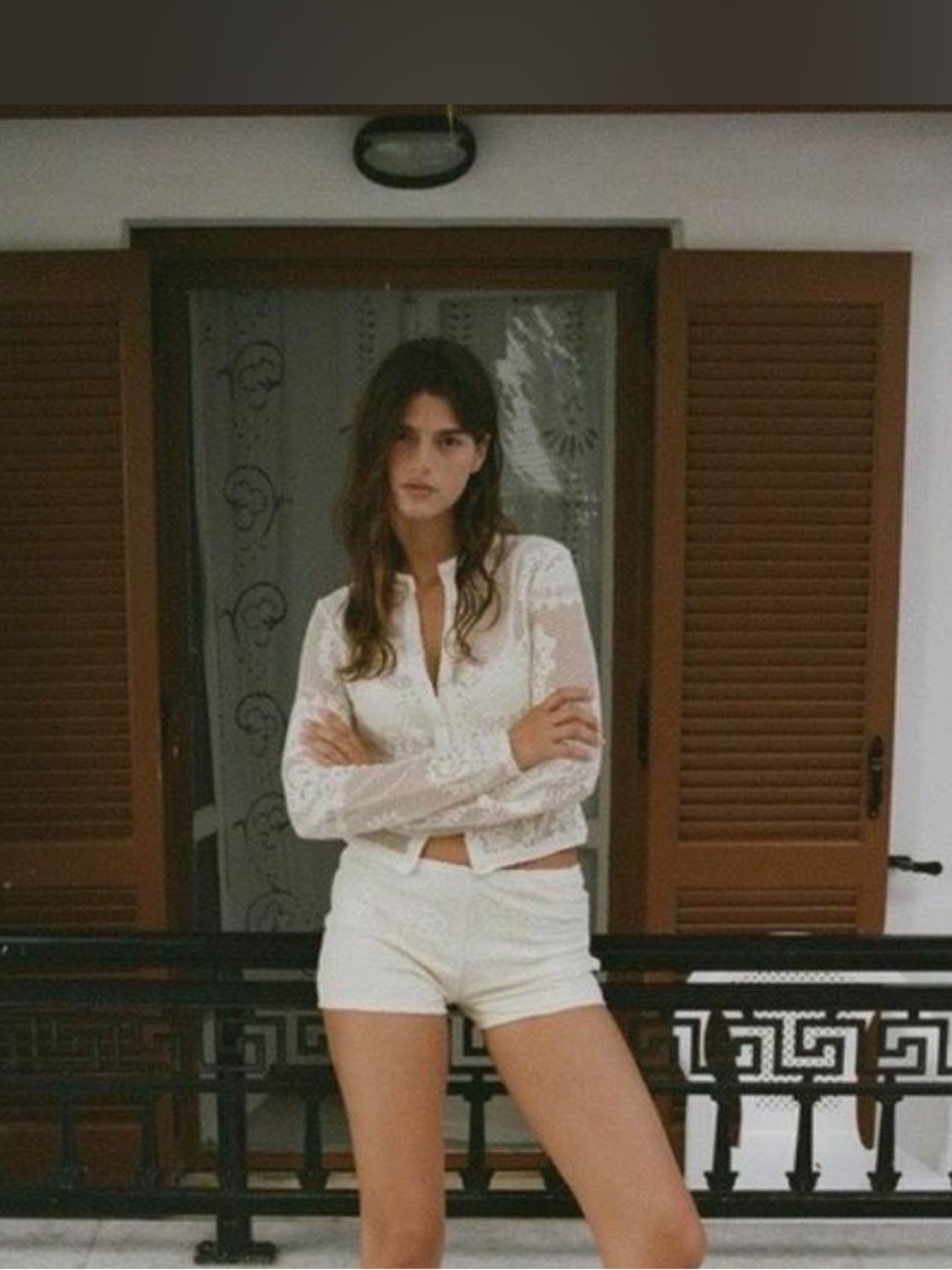 With Jean White Lace shorts